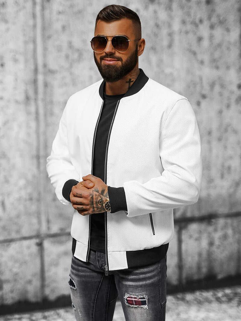 Pánská Bunda Bílá OZONEE N/7110/8