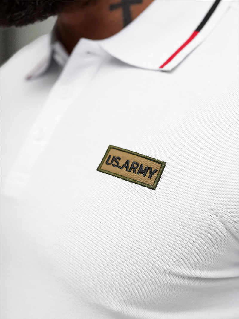 Pánské Polo Tričko Bílé OZONEE NB/MT3144