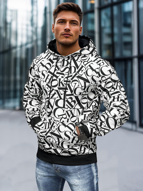 Pánská Mikina Bílá OZONEE JS/8B1238/1Z