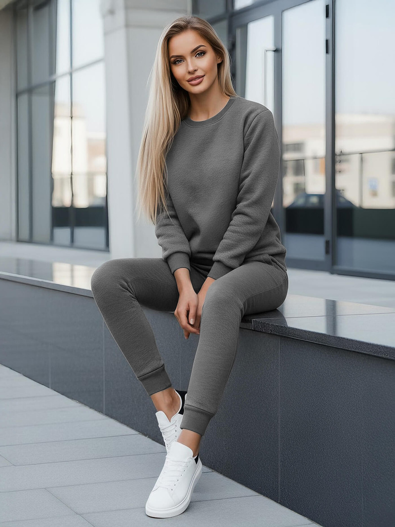 Dámská dvoudílná tepláková souprava grafitová OZONEE JS/CKW01