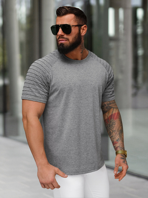 Pánské Tričko Grafitové OZONEE JS/8T88/5Z