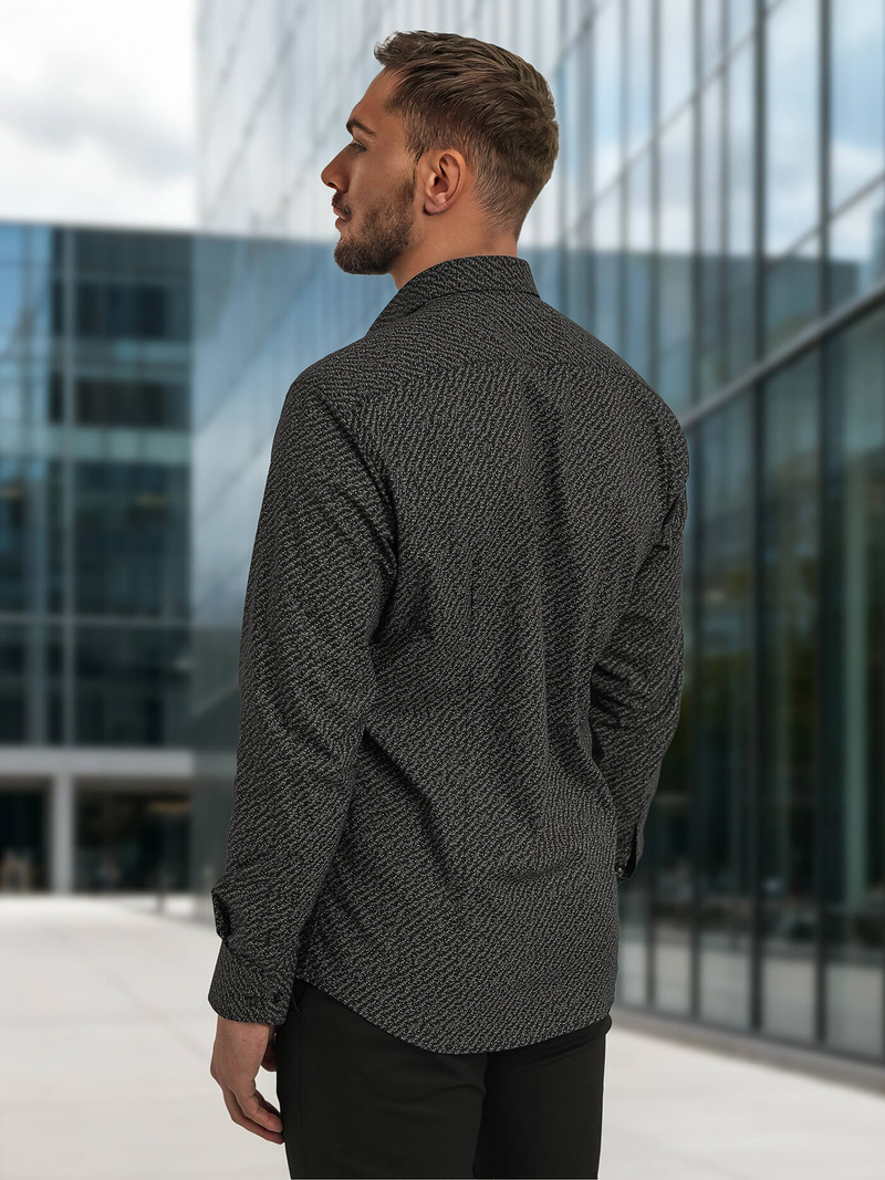 Pánská Košile Černá OZONEE V/V184