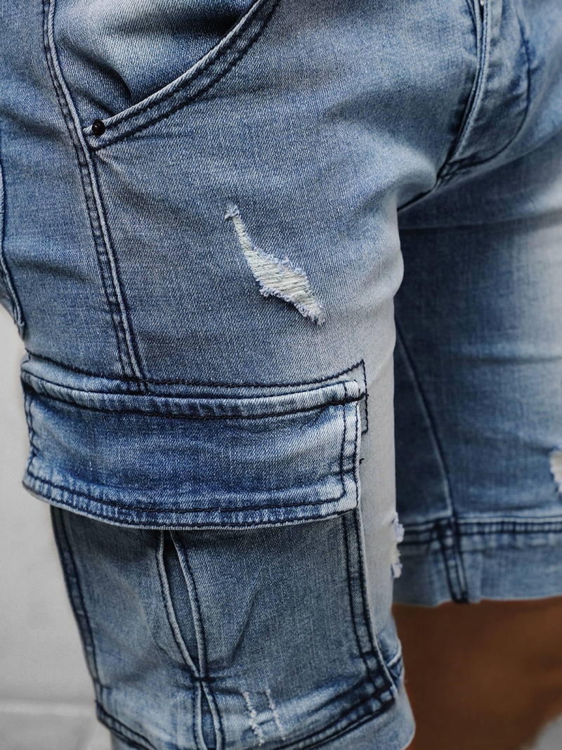 Pánské Džínové Kraťasy Světle Modré OZONEE NB/MP0039BC