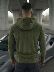 Pánská Velurová Mikina Khaki OZONEE JS/8B1168/29Z