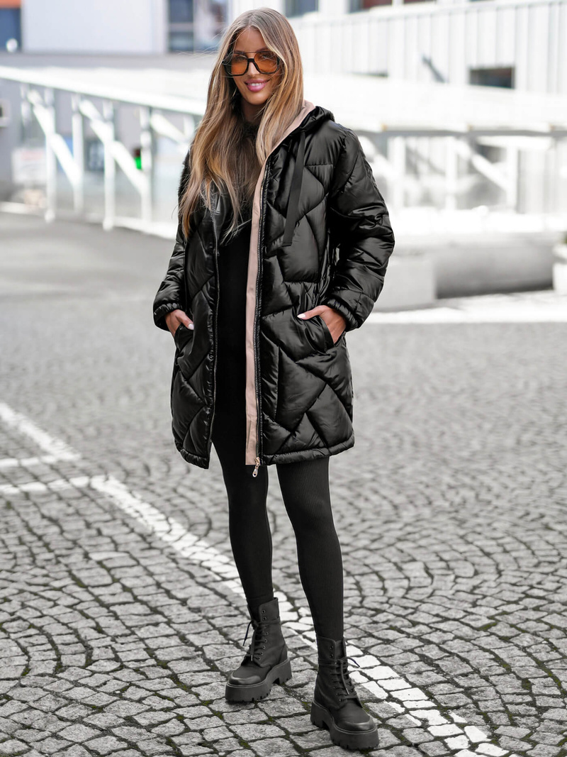 Dámská Bunda Černá OZONEE JS/5M3189/392Z