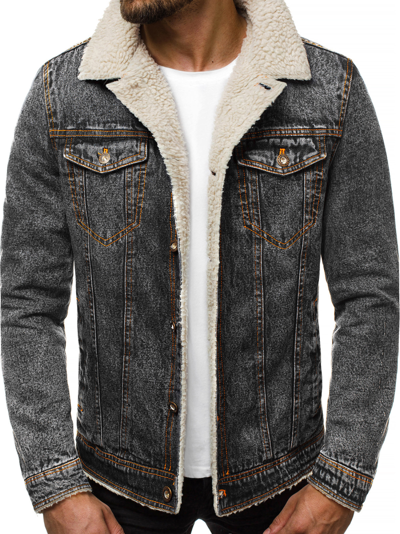 Pánská Džínová Bunda Grafitová OZONEE JB/JP1109