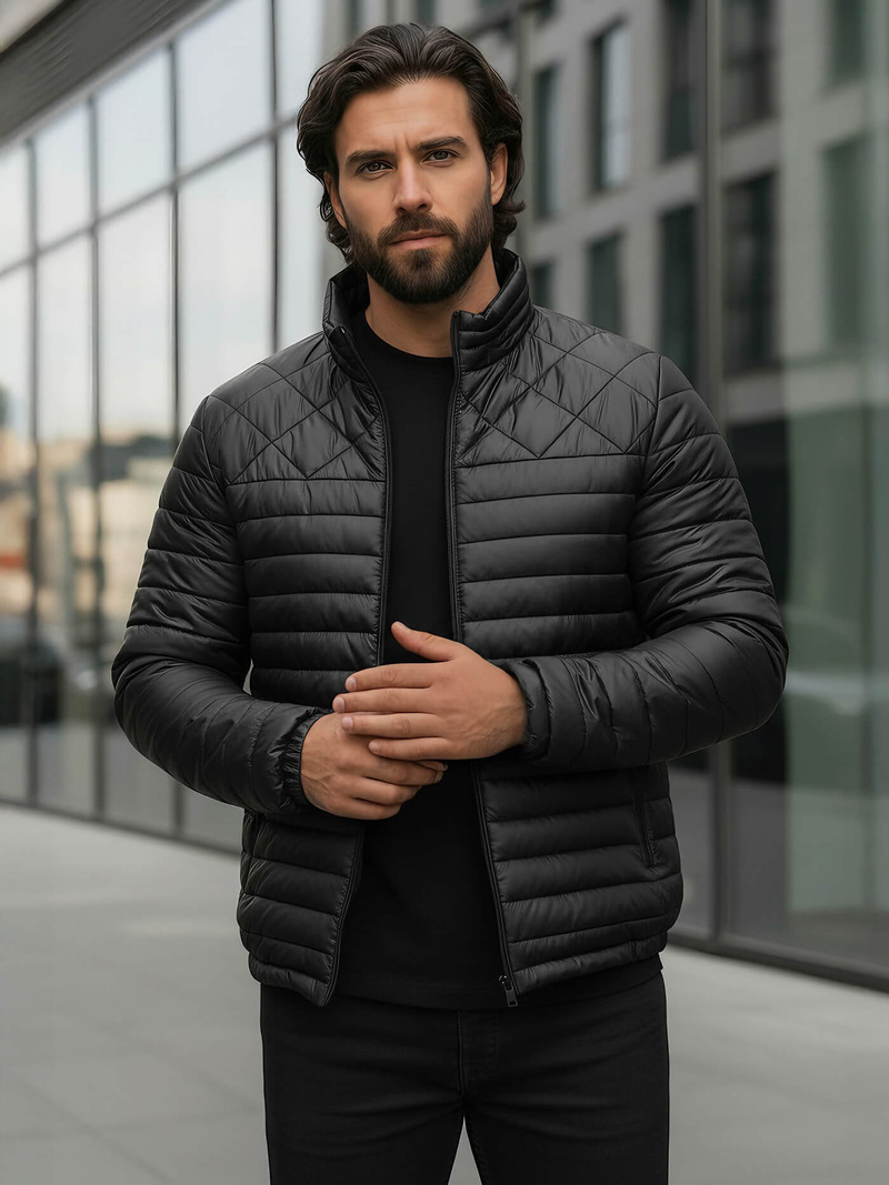 Pánská Bunda Černá OZONEE JS/16M9328/392BZ