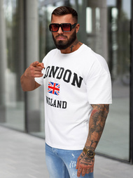 Pánské Tričko Bílý OZONEE JS/8B1373/1