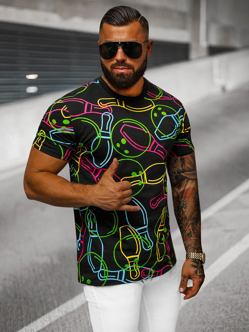 Pánské Tričko Černé OZONEE O/T1272/3