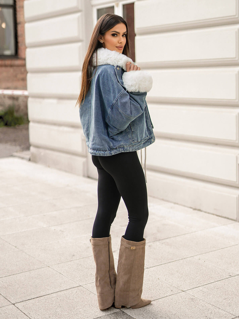 Dámská Džínová Bunda Modrá OZONEE JS/11Z8219