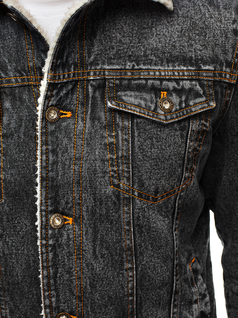 Pánská Džínová Bunda Grafitová OZONEE JB/JP1109Z