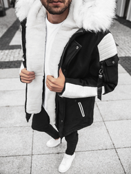 Pánská Zimní Bunda Černobílá OZONEE O/5832/22