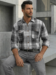 Pánská košile černobílá OZONEE NB/MC728N/4Z