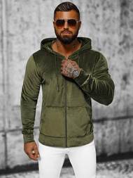 Pánská Velurová Mikina Khaki OZONEE JS/8B1168/29