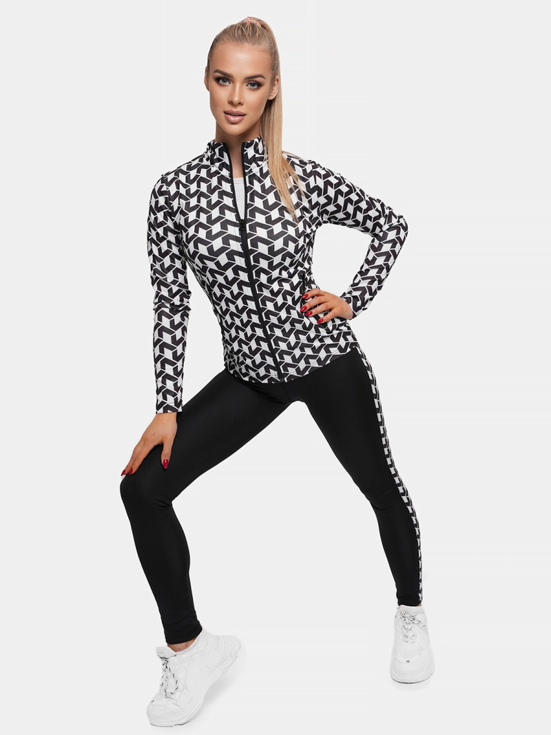 Dámská dvoudílná tepláková souprava Černobílá OZONEE O/19415