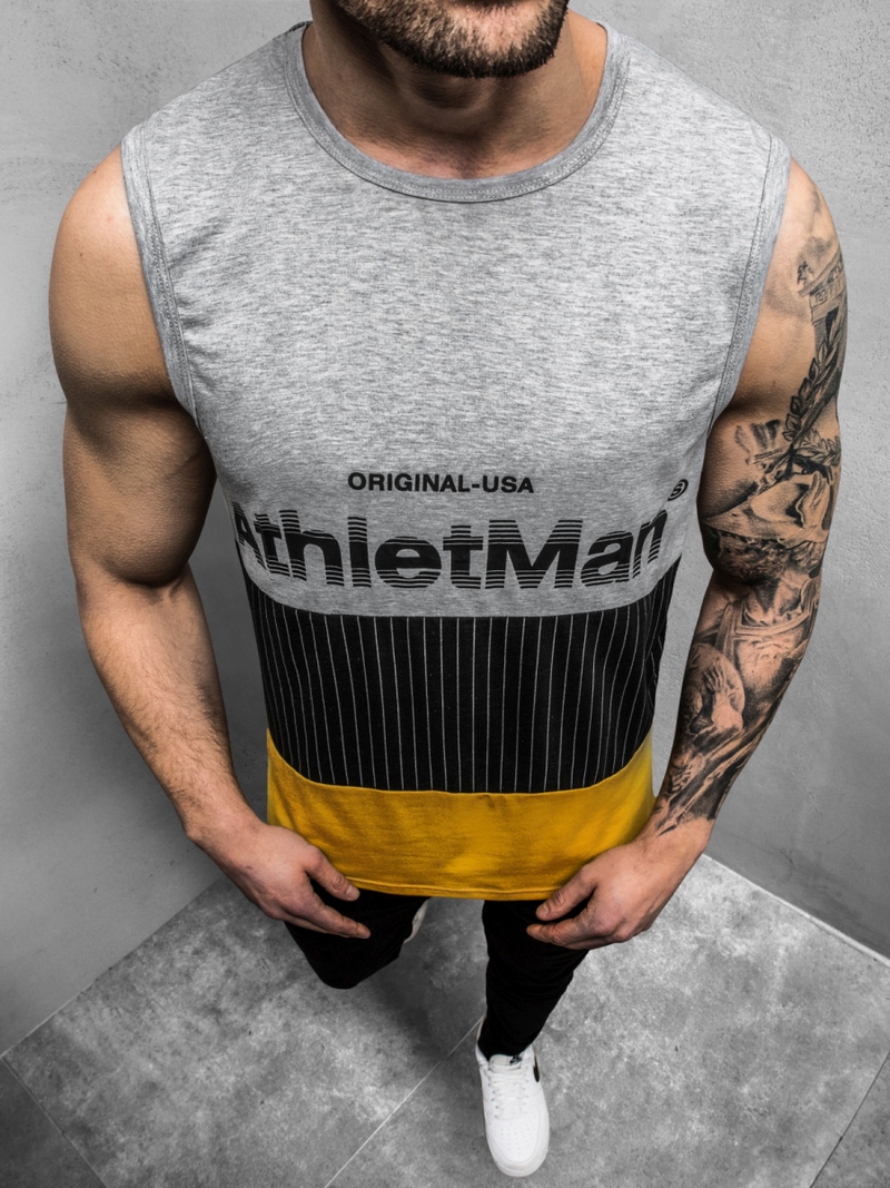 Pánské Tílko Šedé OZONEE JS/SS11065Z