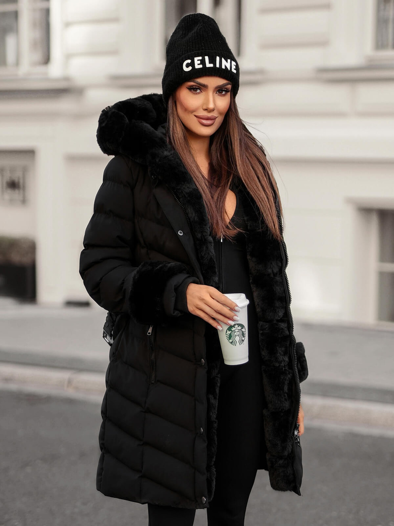 Dámská Bunda Černá OZONEE JS/5M3156/392Z