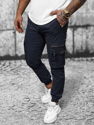 Pánské Chino Jogger Kalhoty Námořnické Modré OZONEE NB/MP0201BS