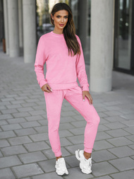Dámská velurová tepláková souprava prášková růžová OZONEE O/8C1173/38