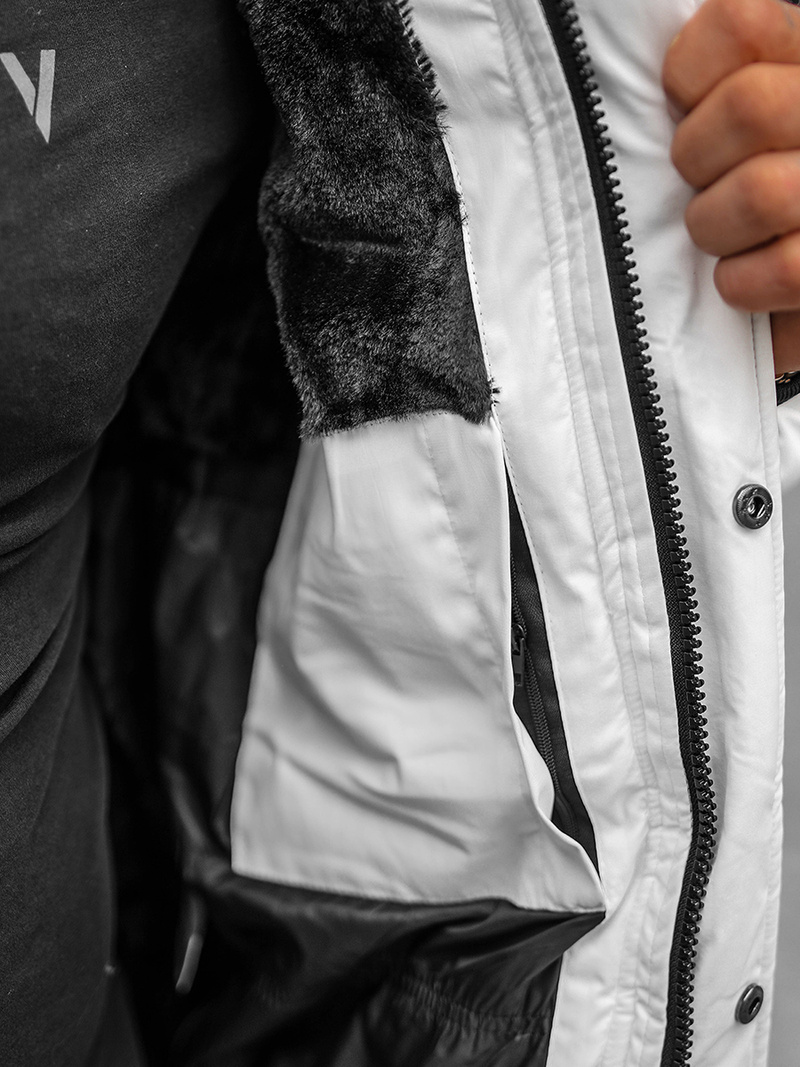 Pánská Zimní Bunda Bílá OZONEE O/M798