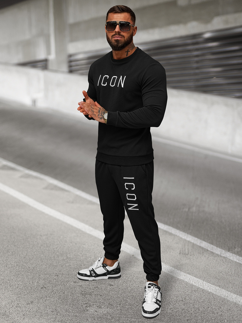 Pánské Tepláky Černé OZONEE O/D9125Z