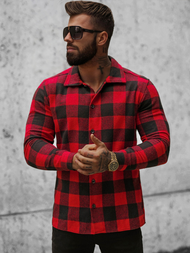 Pánská Košile Černo-Červená OZONEE O/L0149