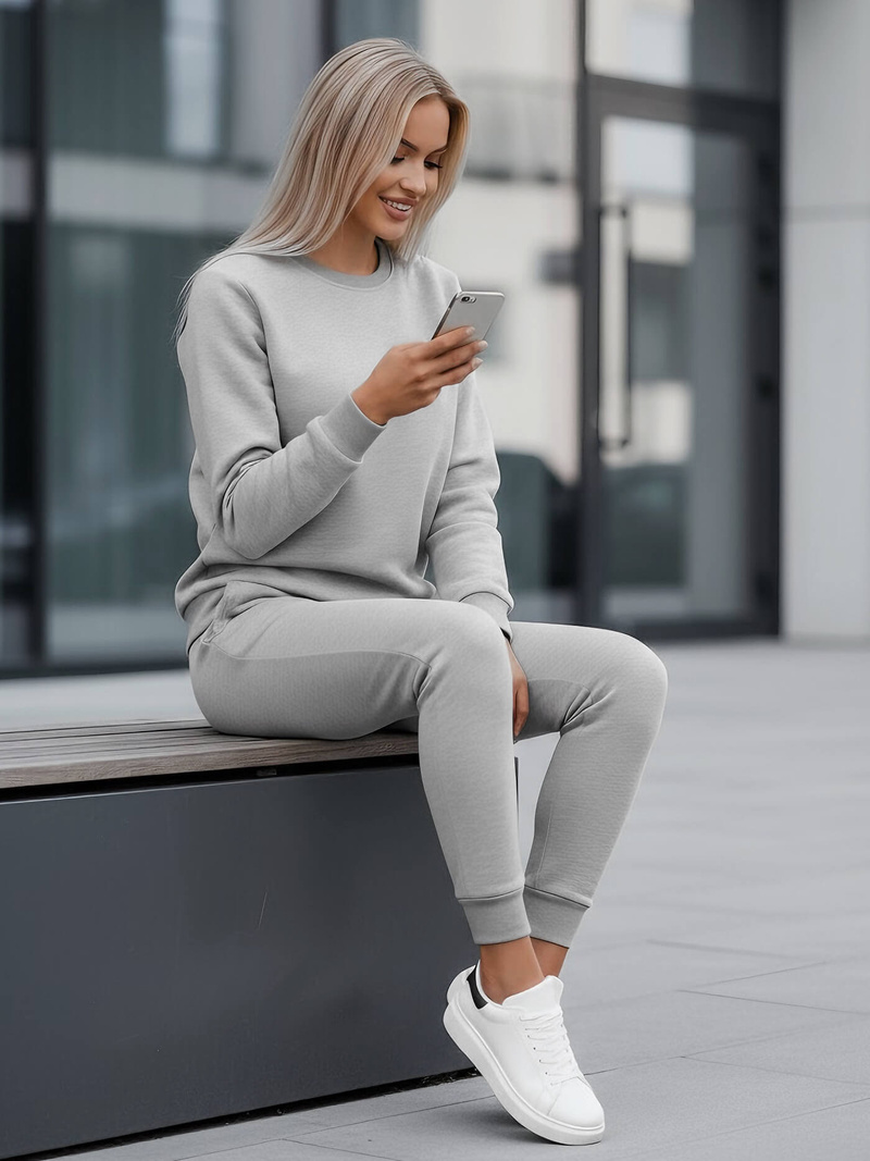 Dámská dvoudílná tepláková souprava Šedý OZONEE JS/CKW01