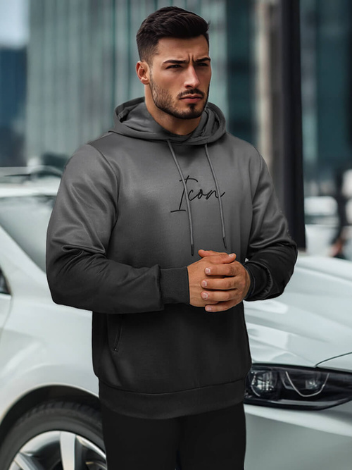 Pánská mikina grafitovo-černá OZONEE JS/27B6501/5Z