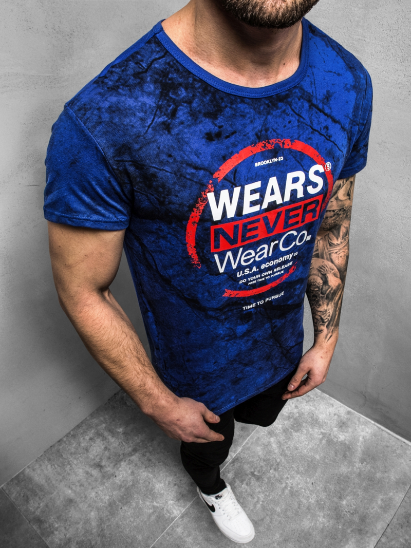 Pánské Tričko Modré OZONEE JS/SS10925Z