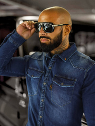 Pánská džínová košile modrá OZONEE O/51410