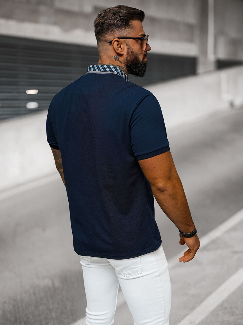 Pánské Polo Tričko Námořnická Modřá OZONEE O/DA803