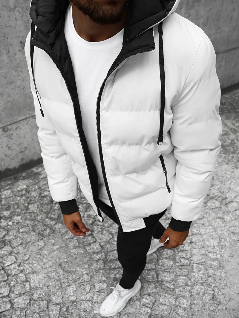 Pánská Oboustranná Bunda Bílá OZONEE JS/M761/281