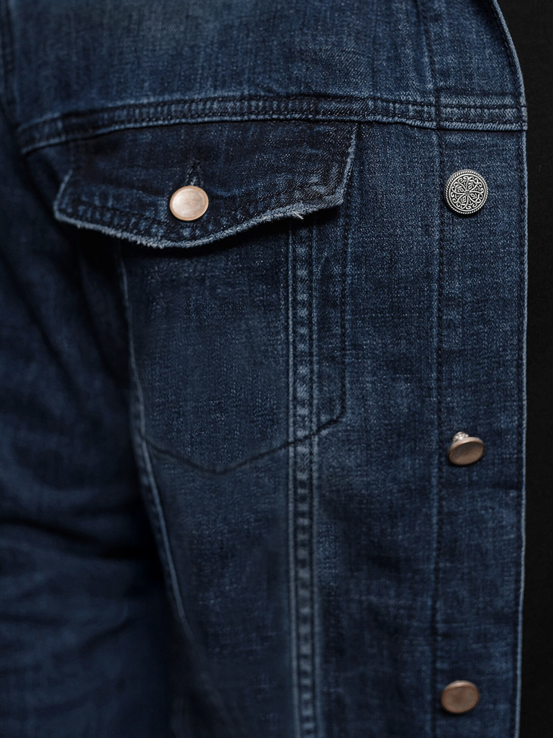 Pánská Džínová Bunda Šerpa Námořnické Modré OZONEE NB/MJ517BSZ