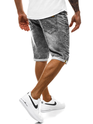 Pánské džínové kraťasy Grafitové OZONEE RF/HY337