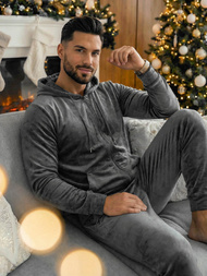 Pánská Velurová Tepláková Souprava Grafitová OZONEE JS/8C1169/6Z