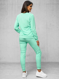 Dámská velurová tepláková souprava tmavě-mentolová OZONEE O/8C1173/139Z