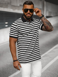 Pánské Polo Tričko Bílo-Černá OZONEE NB/MT3110