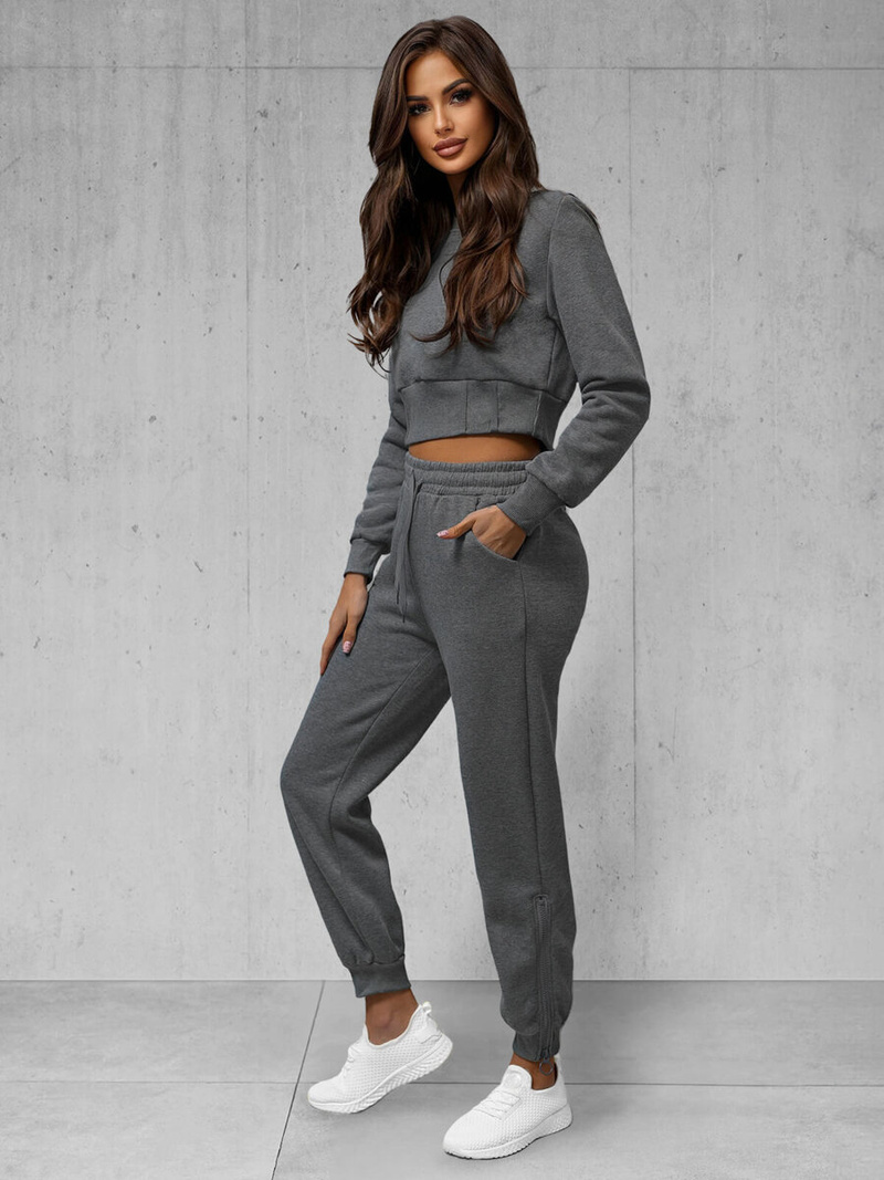 Dámská dvoudílná tepláková souprava grafitová OZONEE JS/8C78/5Z