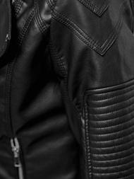 Dámská koženková bunda křivák černá OZONEE JS/11Z8037