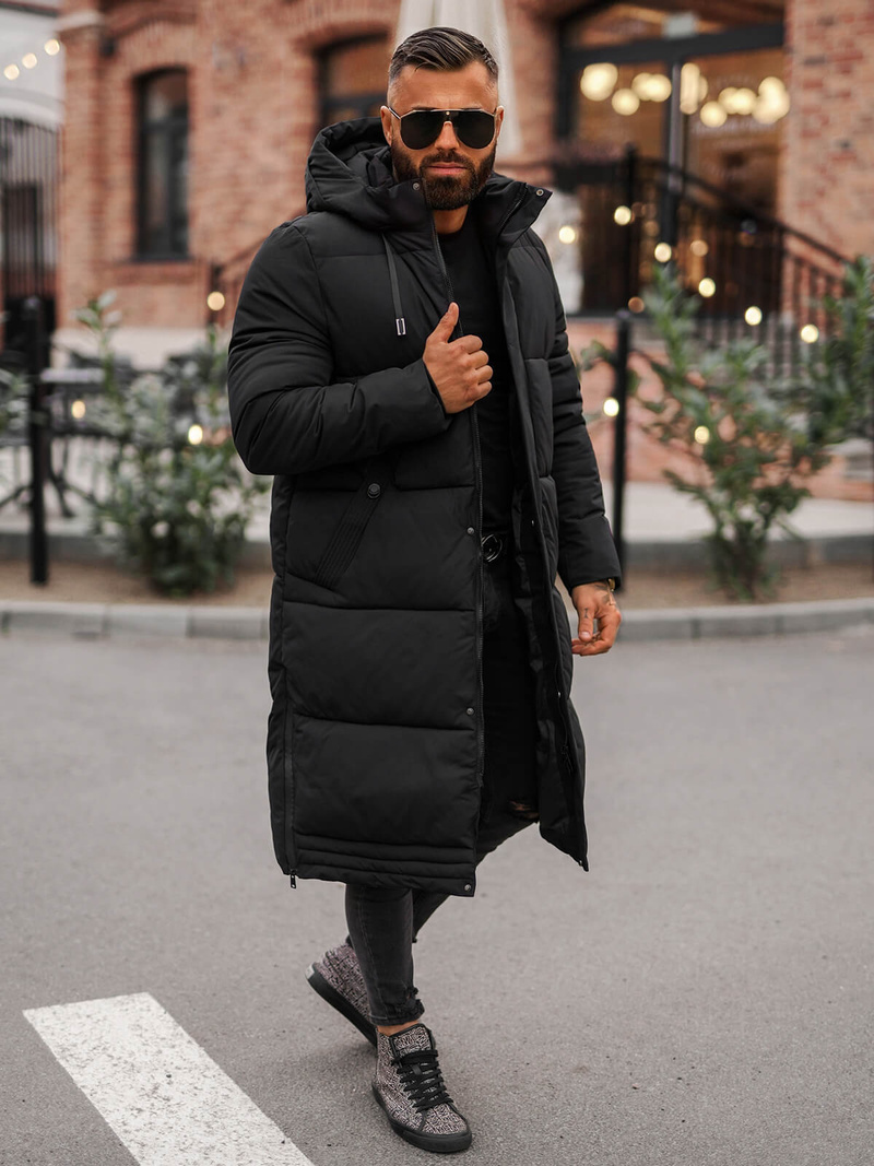 Pánská Zimní Bunda Černá OZONEE JS/19M1290/392