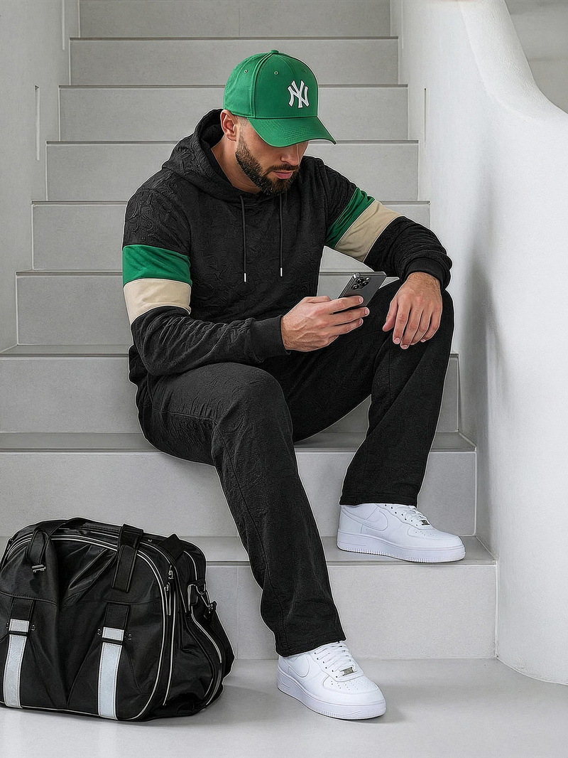 Pánská Mikina Černá OZONEE JS/3B578