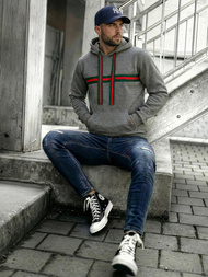 Pánská Mikina Grafitová OZONEE JS/8B1735/5Z