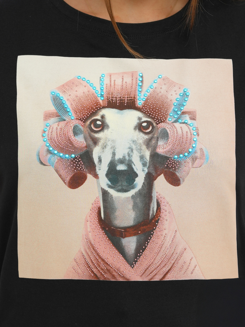 Dámské tričko černo-růžová OZONEE JS/YJ77726