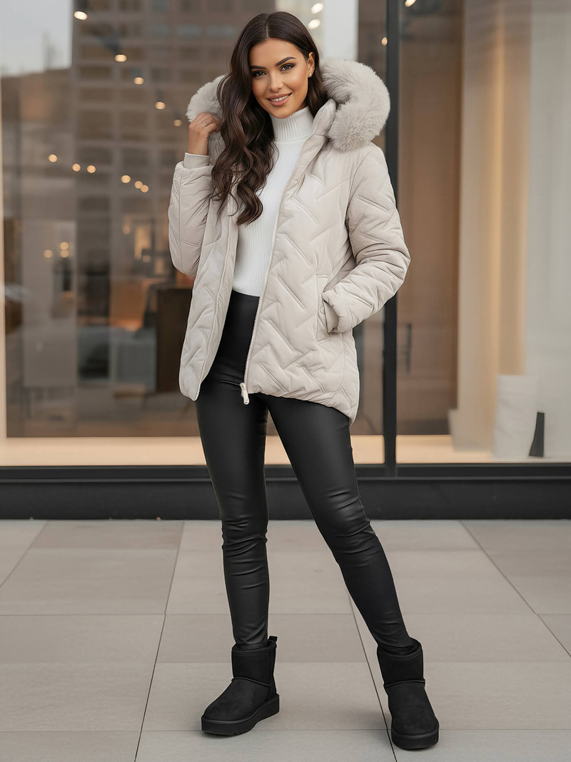 Dámská Bunda Světle-Šedá OZONEE JS/16M9296/280Z