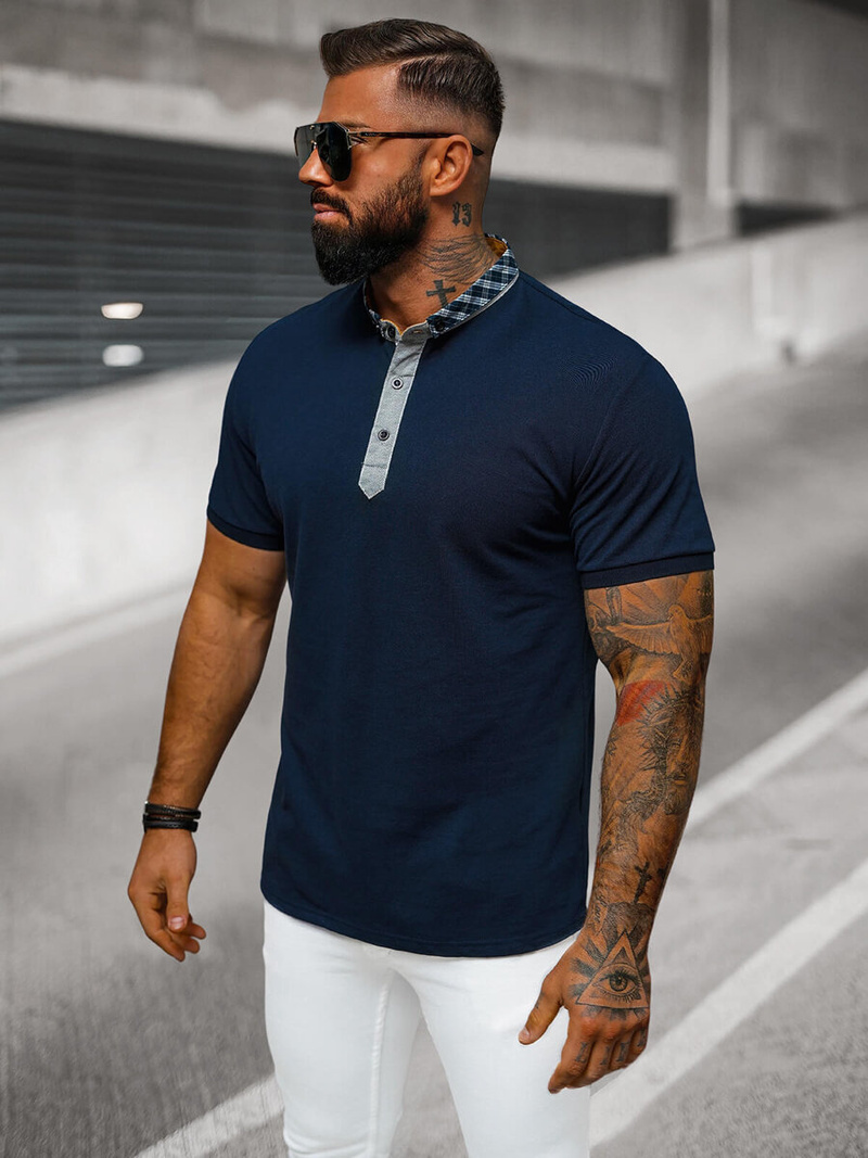 Pánské Polo Tričko Námořnická Modřá OZONEE O/DA803