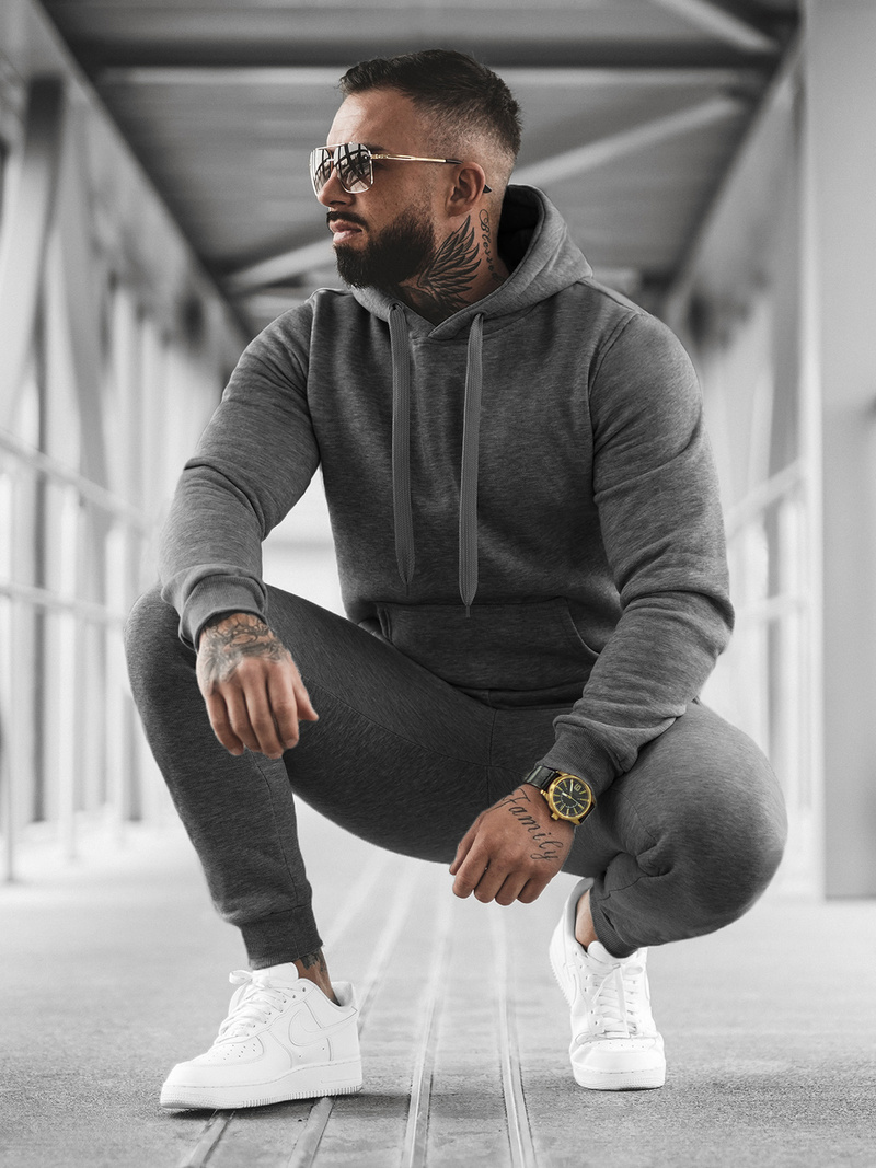 Pánská Tepláková Souprava Grafitová OZONEE JS/XW2009