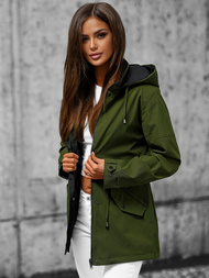 Dámská Bunda Oboustranná Zelená OZONEE JS/16M9081/136