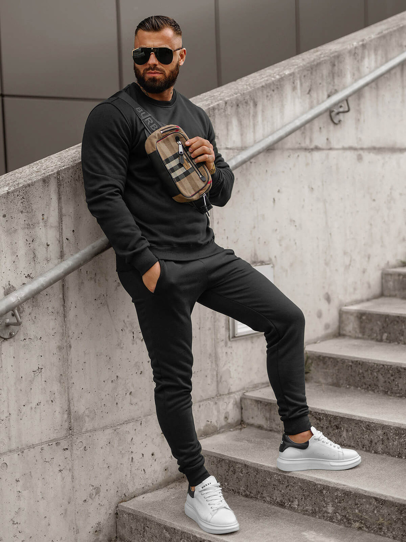 Pánská Tepláková Souprava Černá OZONEE JS/68C10380/3Z