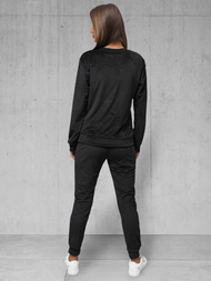 Dámská velurová tepláková souprava černá OZONEE O/8C1173/3Z