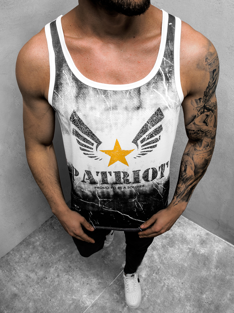 Pánské Tílko Bílé OZONEE JS/SS11056Z